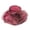 Wine, variant on Elegant Lace Floral Organza Sun Hats for Women, Wide Brim Foldable Beach Cap, Breathable Sheer Mesh Sun Hat Baseball Cap Style, Church Wedding Party Hats