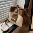 thumbnail image 4 of Bolso de hombro estilo retro clásico, tipo billetera, de piel sintética, apto para damas, color blanco cremoso, 4 of 5