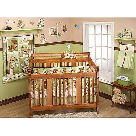 Little Lambs Nursery Store - Little Bedding by NoJo - Dreamland Teddy 10pc Nursery in a Bag Crib Bedding Collection, Neutral - Value Bundle