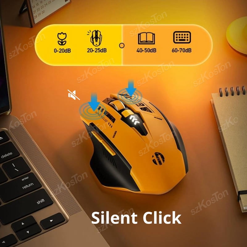 2.4G Wireless Bluetooth Silent Mouse Five-level DPI Adjustable Three-mode Mouse Suitable for Pc Gamer Office Computer Laptop