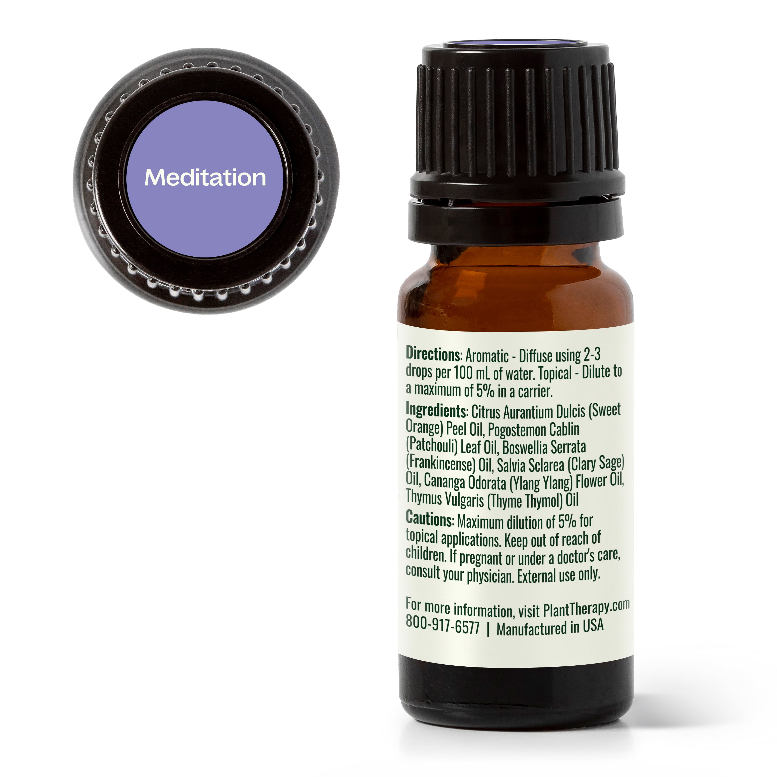 Plant Therapy Meditation Essential Oil Blend 10 mL (1/3 oz) 100% Pure, Undiluted, Natural Aromatherapy