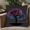 thumbnail image 5 of Set of 2 Square Throw Pillow Covers 18x18in - Artistic Tree Silhouette with Pink & Blue Gradient Leaves Perfect for Couch Bed Car, 5 of 8