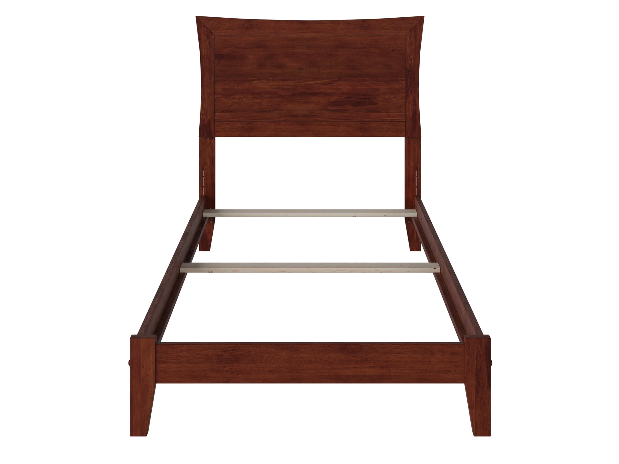 AFI Metro Twin Wood Foundation Bed Frame with Panel Headboard, Walnut