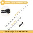 thumbnail image 3 of XNKOLMJ 2Pcs Spring Tension Curtain Rods 28 to 40 Inch  Small Tension Rod Expandable Adjustable Window Tension Rods No Drill(Black), 3 of 5