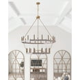 thumbnail image 6 of Aiwen Unique 2 Tiers Gold Polish Decorative Oversize Wagon Wheel Shape Chandelier Rustic Ceiling Light Fixture, 6 of 8