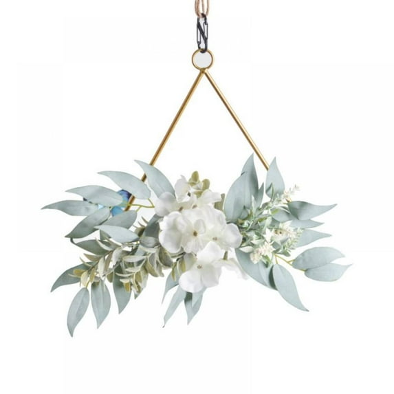 Naturalour Artificial Flower Hoop Wreath Hanging Floral Wall Decor Leaves For Wedding Party Nursery Wall Home Decor