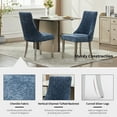 thumbnail image 2 of Navy Mid Century Dining Chairs Set of 2, Modern Kitchen & Dining Room Chairs Set of 2, Chenille Fabric Upholstered Kitchen Chairs for Dining Table, Sillas de Comedor, Silver Legs (Blue, 2 Pcs), 2 of 11