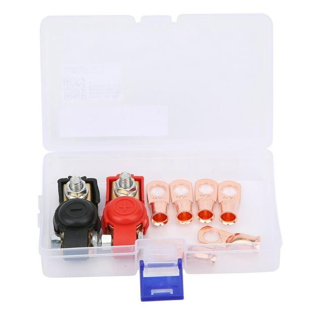 Par de conectores de abrazaderas de terminales de batería de cobre, Kit Universal negativo y positivo para furgoneta de coche Jadeshay A