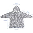 thumbnail image 7 of Gray Christmas Snowflake Pattern Blanket Hoodies for Kids 6-13YR Oversize Wearable Blanket Hoodies for Boys Girls Teens, 7 of 7