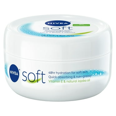 NIVEA Soft Refreshingly Soft Moisturizing Cream for Face, Body and Hands, Jojoba Oil, 6.8 oz