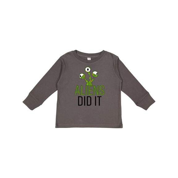 Inktastic Aliens DId It Boys or Girls Long Sleeve Toddler T-Shirt