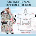 thumbnail image 4 of Oversized Wearable Blanket Hoodie,Husky Dog Flower Floral Sherpa Blanket Hoodie with Super Pockets,Super Warm Fuzzy Pullover for Women & Men, 4 of 6