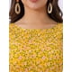 thumbnail image 5 of INSPIRE CHIC Vestidos de Mujer con Mangas Cortas, Vestido Midi Floral de Primavera Verano, Amarillo S, 5 of 7