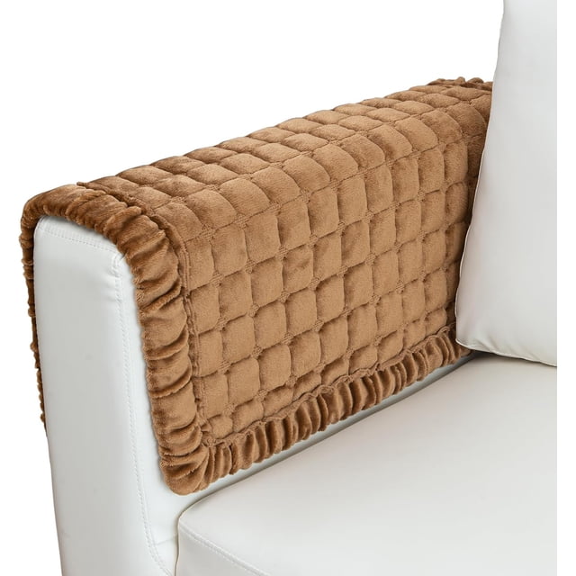 Couch Cover Sectional Couch Covers Non Slip Sofa Covers Washable for 3 Cushion Couch L Shaped Couch Protector Sofa Slipcovers for Kids Dogs Pets,Chenille,Camel,28''x70''(Only 1 Piece)