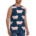 thumbnail image 2 of Bixox Men's Pig 1 Printed Shirt Sleeveless Fitness Tank Top-3X-Large, 2 of 5