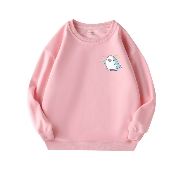 Chandail en Molleton Graphique Mignon pour Fille, Col Rond, Manches Longues