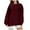 Red, variant on WREESH Womens Fashion Crewneck Sweatshirts Jacquards Long Sleeve Solid Color Blouse Causal Pullover Tops T-Shirt Red