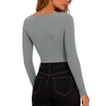 thumbnail image 6 of NominalSnug Womens Boat Neck Tops Long Sleeve Undershirts Slim Fit Base Layer Top Soft Basic Tees Fall Outfits, 6 of 8