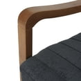 thumbnail image 3 of GDF Studio Neihart Contemporary Channel Stitch Pushback Recliner, Charcoal Fabric and Teak, 3 of 12