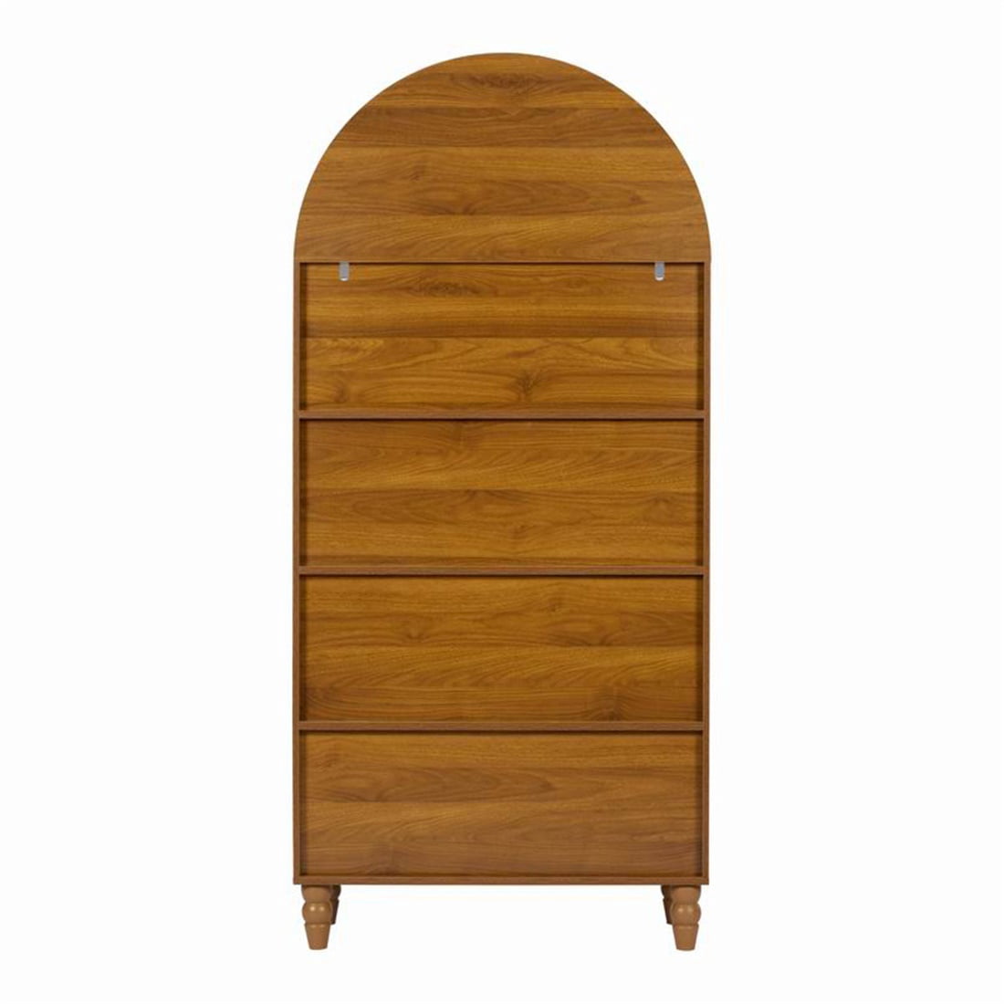 Hommoo 66" Tall Vintage Arched Carved Wooden Cabinet, Open Shelf Bookcase, Freestanding Hollow Carved Decorative Storage Shelf for Home & Office