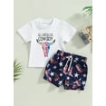 thumbnail image 2 of Coduop Baby Boys 4th of July Outfit Short Sleeve USA T-Shirt Shorts Independence Day Clothes, 2 of 8