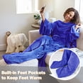 thumbnail image 6 of Catalonia Wearable TV Blanket with Sleeves Arms & Feet pockets for Adult Micro Plush Fleece Large Wrap Throw Robe 73" x 53", 6 of 9
