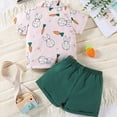 thumbnail image 4 of Toddler Baby Boy Easter Outfits Cute Print Lapel Bow Tie Shirt Tops and Shorts Set Boys Easter Clothes, 4 of 6