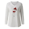 thumbnail image 4 of Camisas Navideñas Moda Mujer Casual Con Cuello en V Camiseta de Manga Larga Con Estampado Navideño Odeerbi  ODB121821, 4 of 4