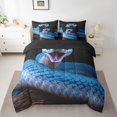 thumbnail image 2 of Snake 7 Piece Comforter Set Full Bed In A Bag,3D Reptile Bedding Sets Blue Snake Scales Sheet Set With Comforter,Gothic Wild Animal Bed Set, 2 of 5