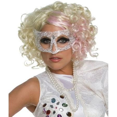 Lady Gaga Curly Blonde with Pink Wig