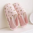 thumbnail image 2 of Memory Foam Slipper Flats for Women Winter Warm Thin Soft Confinement Shoes Soft Sole Maternity House Slippers Comfort Lightweight Pink 6-6.5, 2 of 9