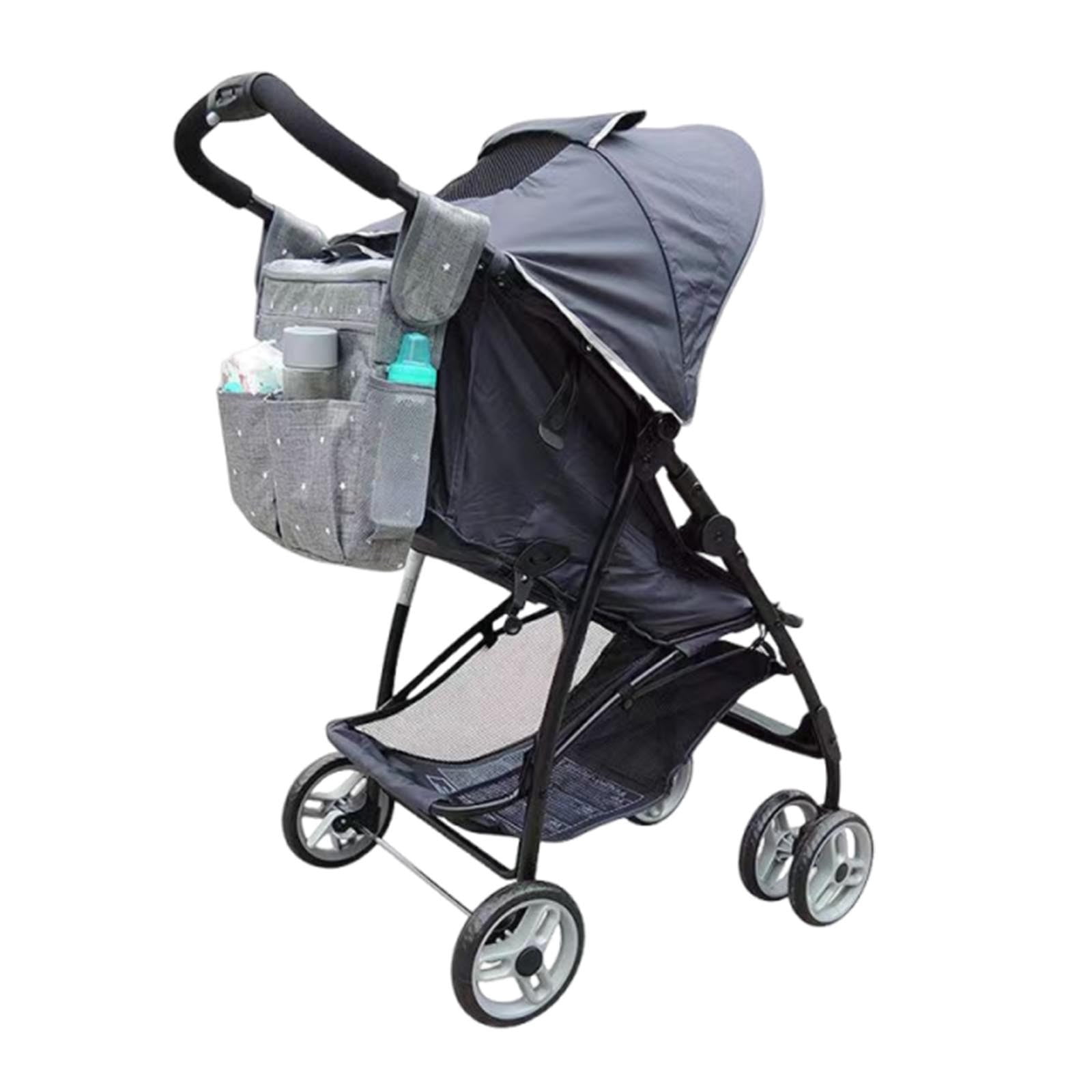 Spacious Multi-Pocket Stroller Organizer Bag with Adjustable Shoulder Strap - Perfect for Moms on the Go