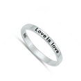 thumbnail image 4 of Love is love LGBT Script Word Stackable Ring 925 Sterling Silver Band Jewelry Female Male Size 10, 4 of 4