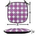 thumbnail image 4 of Abstract Chair Seating Cushion, Repetitive Pattern of Modern Rounds with Retro Influences Quirky and Monochrome, Soft Seat Pads for Office with Anti-slip Backing, 16"x16", Purple White, by Ambesonne, 4 of 6