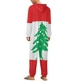 thumbnail image 6 of Lebanese Flag of Lebanon Unisex Adult Onesie Pajamas with Pockets for Women Men Hooded Loungewear, 6 of 8