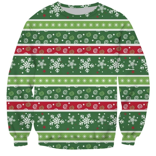 Playeras Negras Para Hombre Algodon Sudadera Navideña Con Cuello Redondo Y Copos De Nieve, Sin Sombrero, Para Adultos, Deportiva, Informal