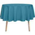 thumbnail image 1 of LAICAIW Round Tablecloth-48 Inch-Water Resistant Spill Proof Washable Polyester Table Cloth Decorative Fabric Table Cover for Dining Table, Buffet Parties and Camping, Teal, 1 of 7