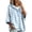 Light Blue, variant on TGSLY Striped Hooded Sweater for Women Lightweight Henley Half Button Down Knit Tops Loose Casual 3/4 Batwing Sleeve Fall Winter Pullovers L