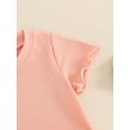 thumbnail image 7 of FEORJGP Kid Little Girls Solid Pants Set 6M 12M 18M 2T 3T 4T Toddler Baby Short Sleeve T-shirt Crew Neck Tops with Flare Pants Infant Casual Fashion Comfy Summer Outfit for Daily Holiday, 7 of 7