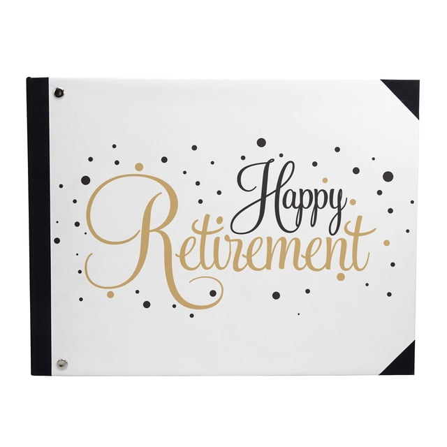 Darling Souvenir White Calligraphy Printed Hardbound Cover PersonalizedGuestbookFor Retirement PartyGuestSign InKeepsakeBookRegistry-9 x 12 Inches