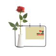 thumbnail image 1 of La guerra no es la respuesta de amor la paz mundial Botella de decoración de jarrones colgantes de flores rosas artificiales, 1 of 3