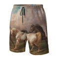 thumbnail image 4 of Logiee Three Horses Oil Painting Print Mens Swim Trunks Quick Dry Board Shorts,Breathable Hawaii Beach Shorts Swimwear Bathing Suits-Medium, 4 of 6