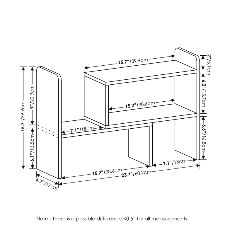 Furinno Montale Desk Top Organizer Bookshelf, Espresso photo 3