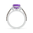 thumbnail image 2 of ANGARA Natural Cushion 3.1 ct Amethyst Celtic Knot Cocktail Ring in 14K White Gold for Women (Size-9mm) | February Birthstone, Birthday, Anniversary, Jewelry Gift for Women | Natural Amethyst Ring, 2 of 8