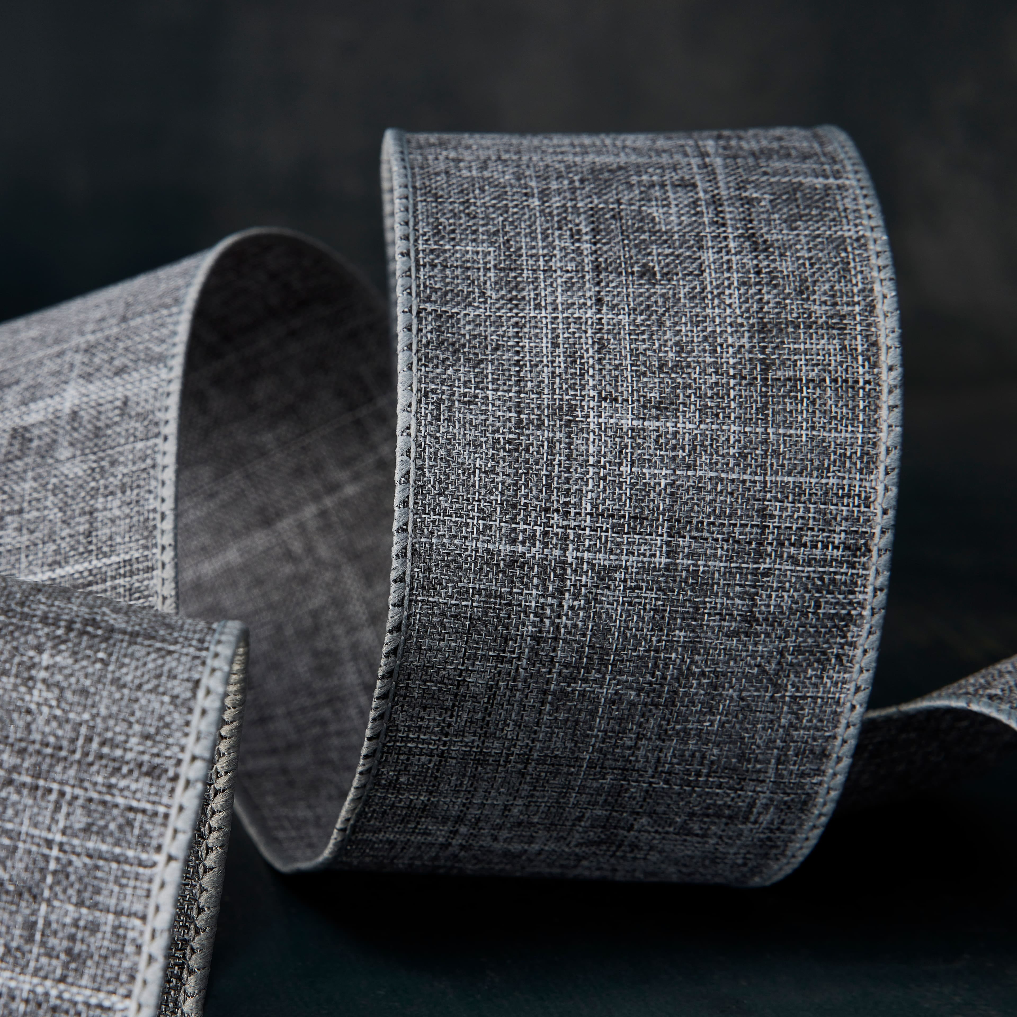 12 Pack: 2.5" x 25ft. Faux Linen Wired Ribbon by Celebrate It