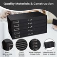 thumbnail image 3 of Novel Box 5 Drawer Black Jewelry Display Box 15.12X8.37X7.62 Inches - Rock Storage Box, 3 of 8
