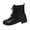 Black, variant on SAWOBUUN Women's Brogue Ankle Boots Faux Leather Round Toe Lace Up Back Zipper Low Heel Non Slip Comfort Winter Booties