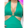 thumbnail image 4 of Curvy Halter Neck Double Tie Back Cut-out Split Thigh Midi Dress, 4 of 9
