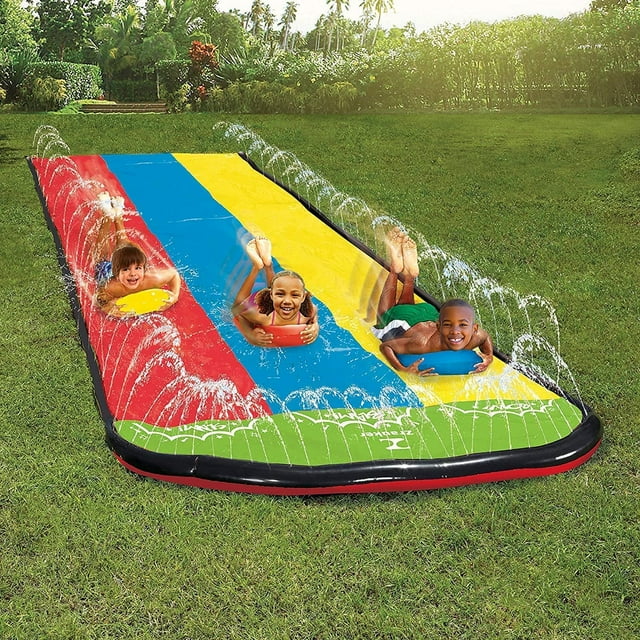 Terra Best Triple Lane Slip and Slide Water Slide with 3 Boogie Boards ...