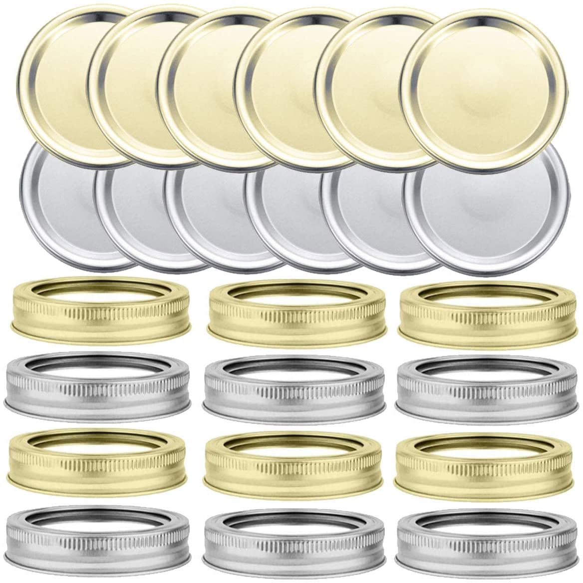 Regular Mouth Canning Lids & Bands, 24pcs SplitType Lids for Mason Jar Canning Lids Canning Jar